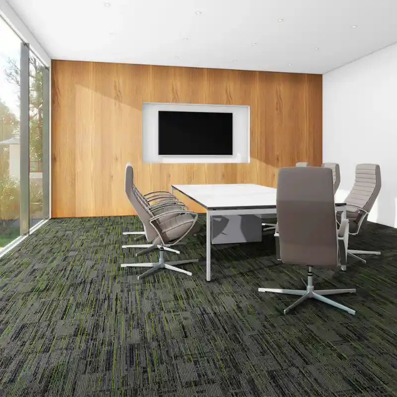 Instalación de alfombra modular premium para oficinas en Puebla, San Andrés Cholula y zona metropolitana, con diseño de tráfico pesado directo de fábrica.